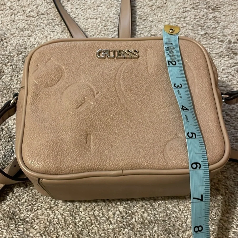 Guess Women Light Pink Printed Campos Mini Crossbody Sling Bag